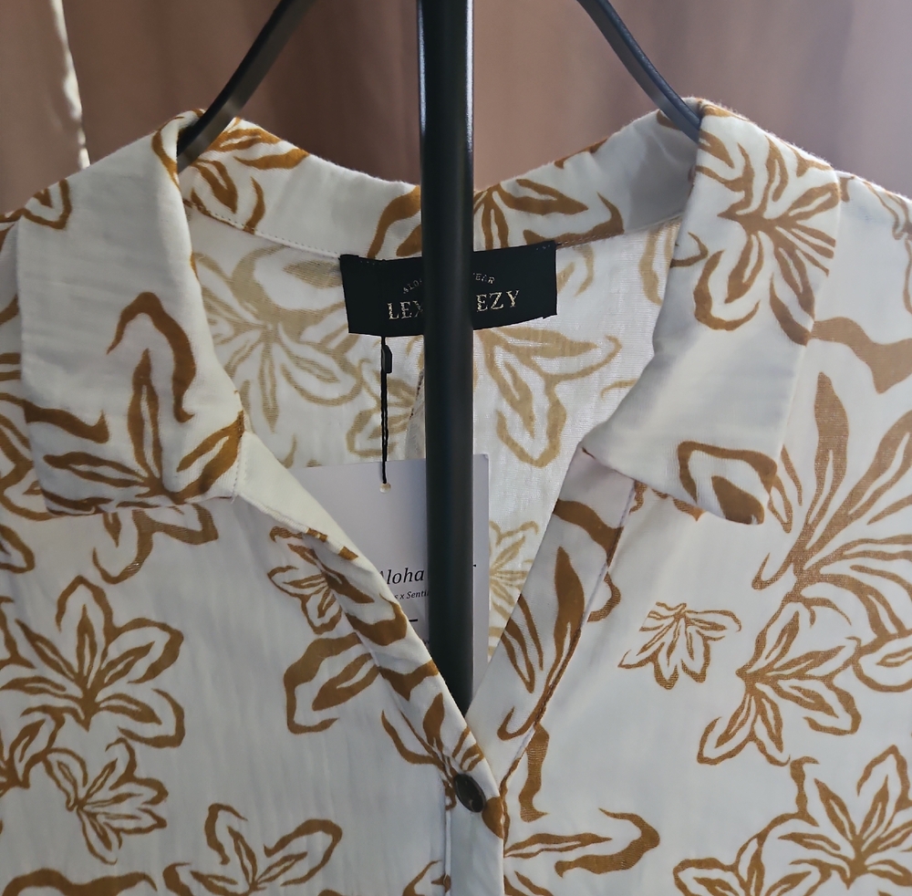 Lexbreezy Women's White Floral Button-Front Dress